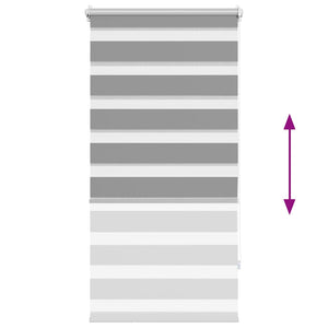 vidaXL Zebra Roller Blind 60.9 x 120 cm, Fabric Width 56.7 cm, Grey