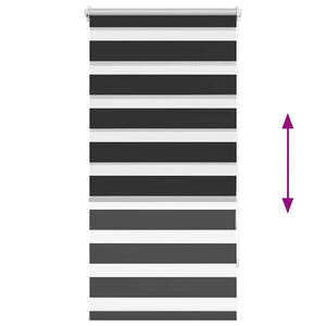 vidaXL Zebra Blind 60.9 x 120 cm, fabric width 56.7 cm, black
