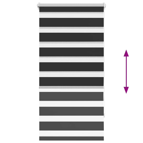 vidaXL Zebra Blind 60.9 x 120 cm, fabric width 56.7 cm, black
