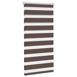 vidaXL Zebra Blind 60.9 x 120 cm, Fabric Width 56.7 cm, Coffee Brown