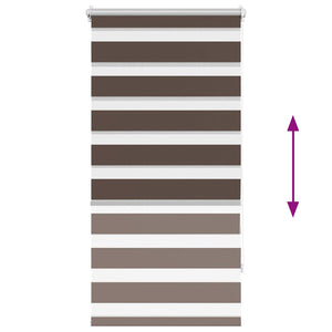 vidaXL Zebra Blind 60.9 x 120 cm, Fabric Width 56.7 cm, Coffee Brown