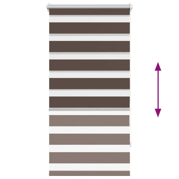 vidaXL Zebra Blind 60.9 x 120 cm, Fabric Width 56.7 cm, Coffee Brown