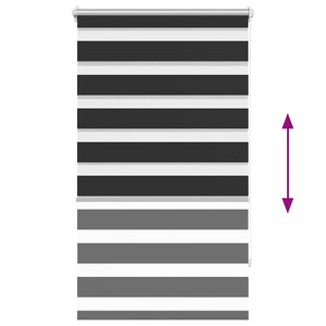 vidaXL Zebra Roller Blind 70.9 x 120 cm, fabric width 66.7 cm, black