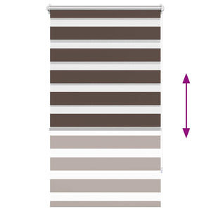 vidaXL Zebra Roller Blind 70.9 x 120 cm, Fabric Width 66.7 cm, Coffee Brown
