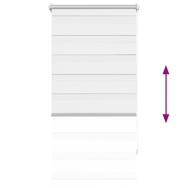 vidaXL Zebra Roller Blind 80.9 x 150 cm, Fabric Width 76.7 cm, White