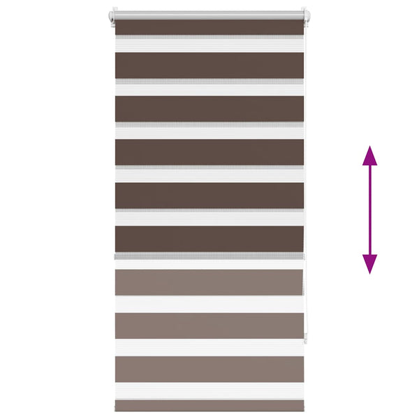 vidaXL Day and Night Blind 80.9 x 150 cm, fabric width 76.7 cm, coffee brown