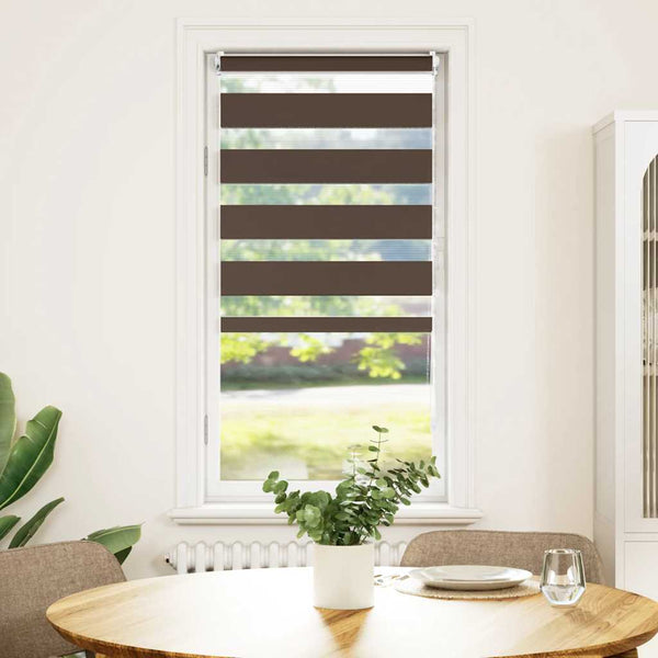vidaXL Day and Night Blind 80.9 x 150 cm, fabric width 76.7 cm, coffee brown