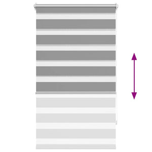 vidaXL Day/Night Roller Blind 90.9 x 150 cm, fabric width 86.7 cm, grey