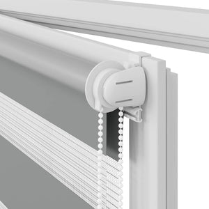 vidaXL Day/Night Roller Blind 90.9 x 150 cm, fabric width 86.7 cm, grey