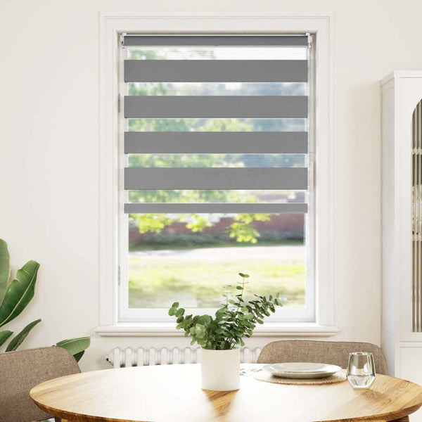 vidaXL Day/Night Roller Blind 90.9 x 150 cm, fabric width 86.7 cm, grey