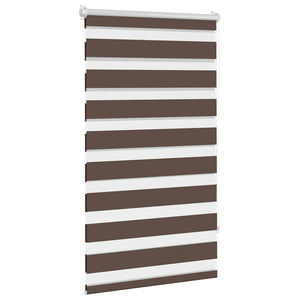 vidaXL Zebra Roller Blind 90.9 x 150 cm, Fabric Width 86.7 cm, Coffee Brown