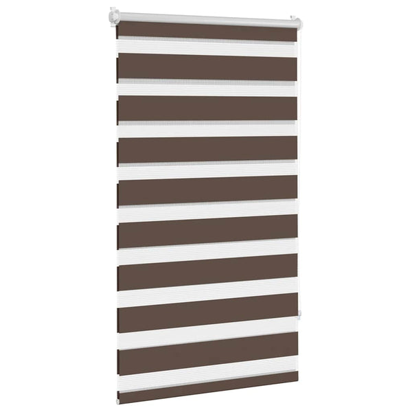vidaXL Zebra Roller Blind 90.9 x 150 cm, Fabric Width 86.7 cm, Coffee Brown
