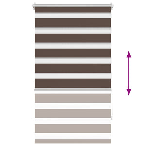vidaXL Zebra Roller Blind 90.9 x 150 cm, Fabric Width 86.7 cm, Coffee Brown