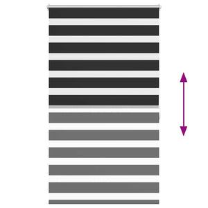 vidaXL Zebra Roller Blind 100.9 x 175 cm, fabric width 96.7 cm, black