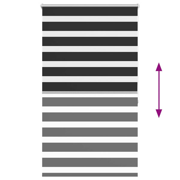 vidaXL Zebra Roller Blind 100.9 x 175 cm, fabric width 96.7 cm, black