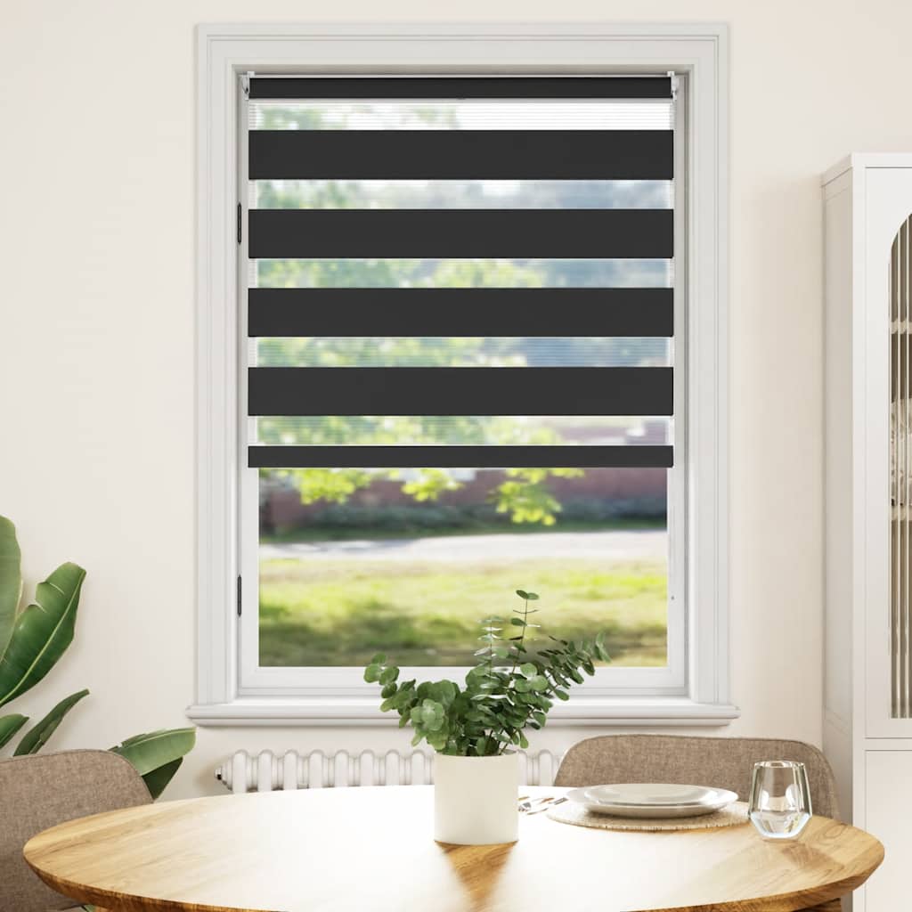 vidaXL Zebra Roller Blind 100.9 x 175 cm, fabric width 96.7 cm, black