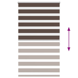 vidaXL Zebra Blind 100.9 x 175 cm, fabric width 96.7 cm, Coffee Brown