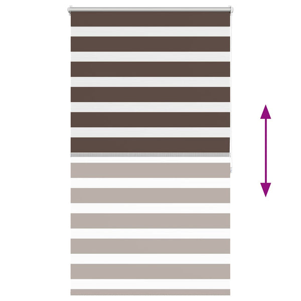 vidaXL Zebra Blind 100.9 x 175 cm, fabric width 96.7 cm, Coffee Brown