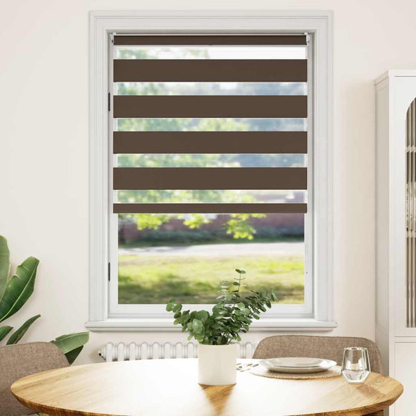 vidaXL Zebra Blind 100.9 x 175 cm, fabric width 96.7 cm, Coffee Brown