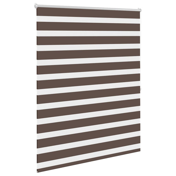 vidaXL Zebra Roller Blind 120.9 x 175 cm, fabric width 116.7 cm, Coffee Brown