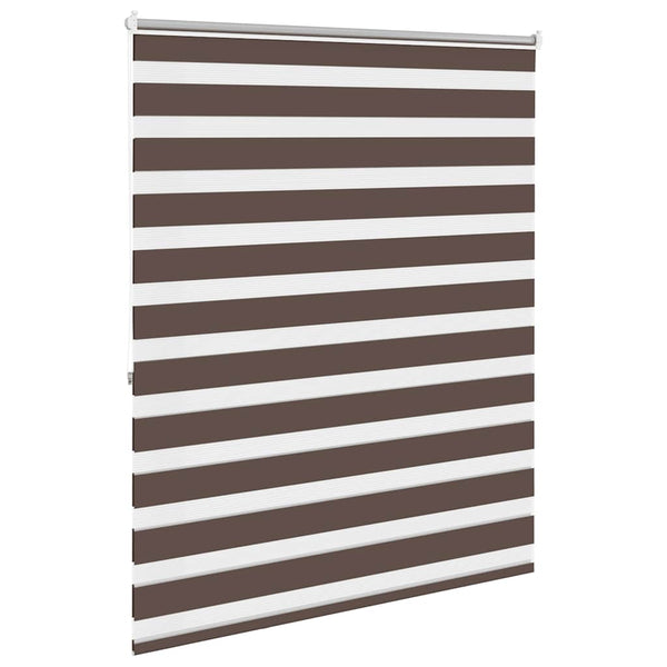 vidaXL Zebra Roller Blind 120.9 x 175 cm, fabric width 116.7 cm, Coffee Brown