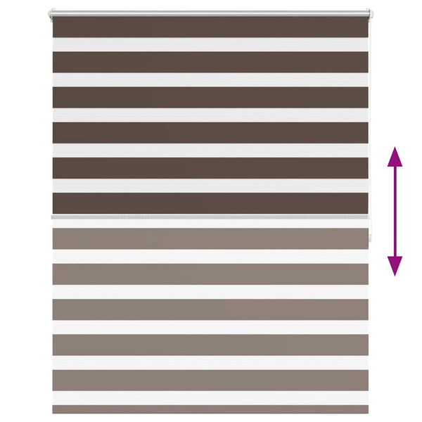 vidaXL Zebra Roller Blind 120.9 x 175 cm, fabric width 116.7 cm, Coffee Brown