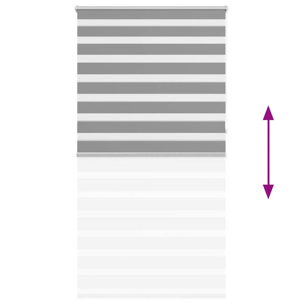vidaXL Day and Night Blind 120.9 x 230 cm, fabric width 116.7 cm, grey