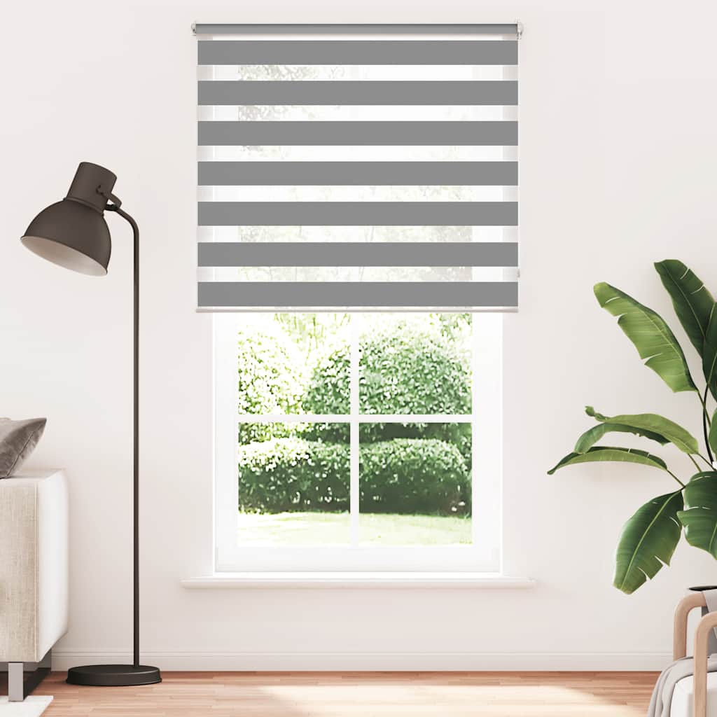 vidaXL Day and Night Blind 120.9 x 230 cm, fabric width 116.7 cm, grey