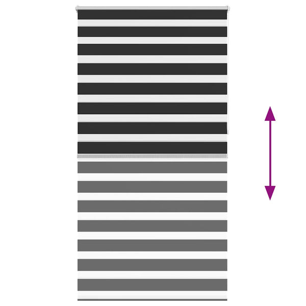 vidaXL Zebra Blind 120.9 x 230 cm, fabric width 116.7 cm, black