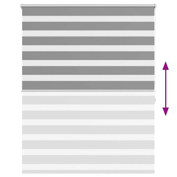 vidaXL Zebra Roller Blind 140.9 x 175 cm, fabric width 136.7 cm, grey