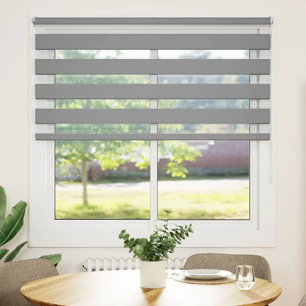 vidaXL Zebra Roller Blind 140.9 x 175 cm, fabric width 136.7 cm, grey