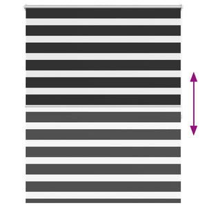 vidaXL Zebra Roller Blind 140.9 x 175 cm, fabric width 136.7 cm, black