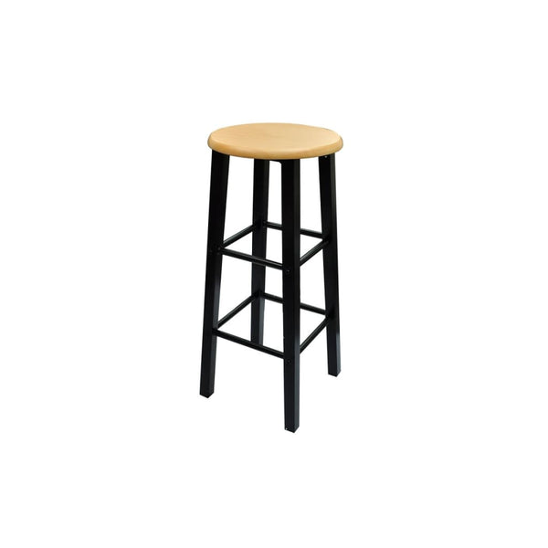 vidaXL Breakfast Bar Light Brown Wood Black Steel