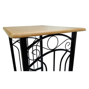 vidaXL Breakfast Bar Light Brown Wood Black Steel