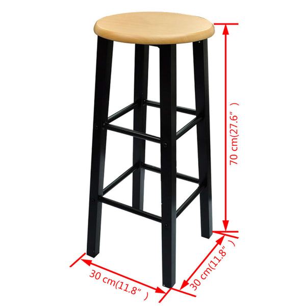 vidaXL Breakfast Bar Light Brown Wood Black Steel