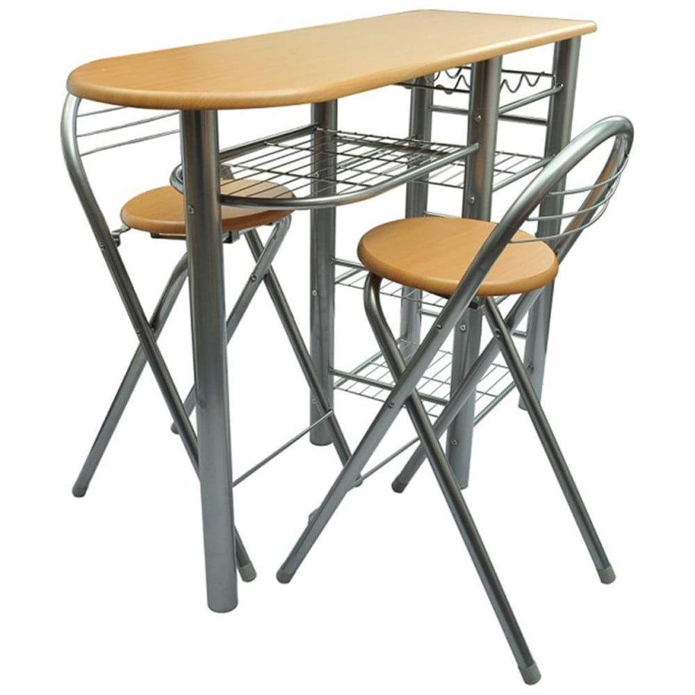 vidaXL Wooden Breakfast Bar Set