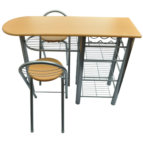 vidaXL Wooden Breakfast Bar Set