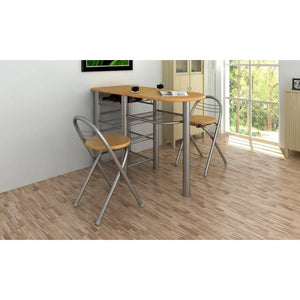 vidaXL Wooden Breakfast Bar Set
