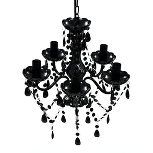 vidaXL Chandelier 5 Bulbs Black