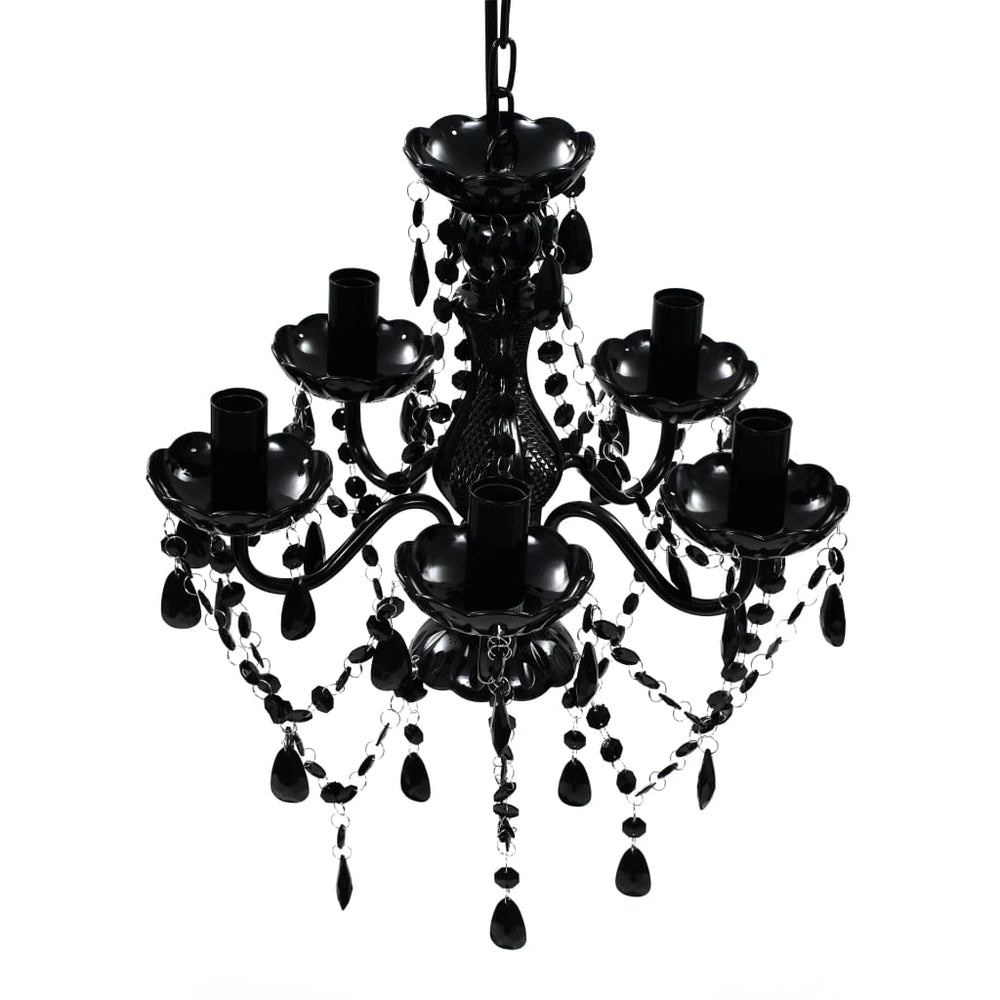 vidaXL Chandelier 5 Bulbs Black
