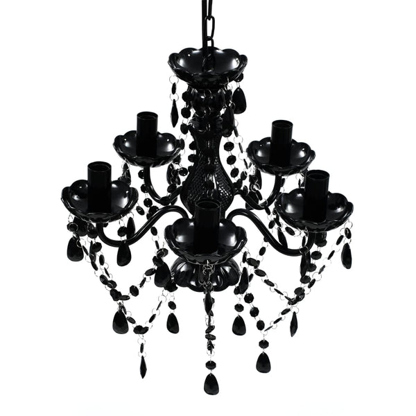 vidaXL Chandelier 5 Bulbs Black