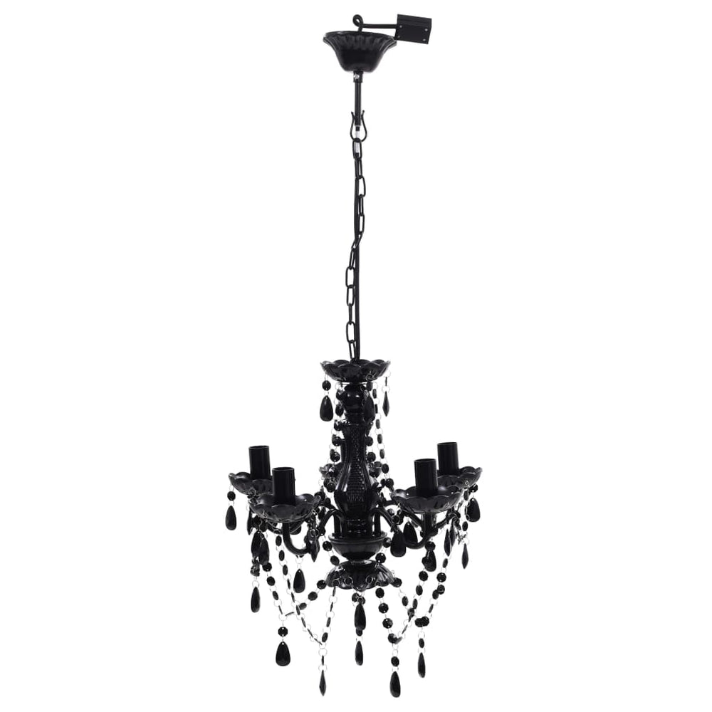 vidaXL Chandelier 5 Bulbs Black