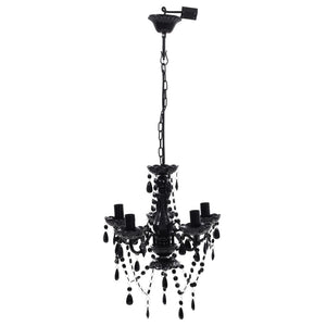 vidaXL Chandelier 5 Bulbs Black