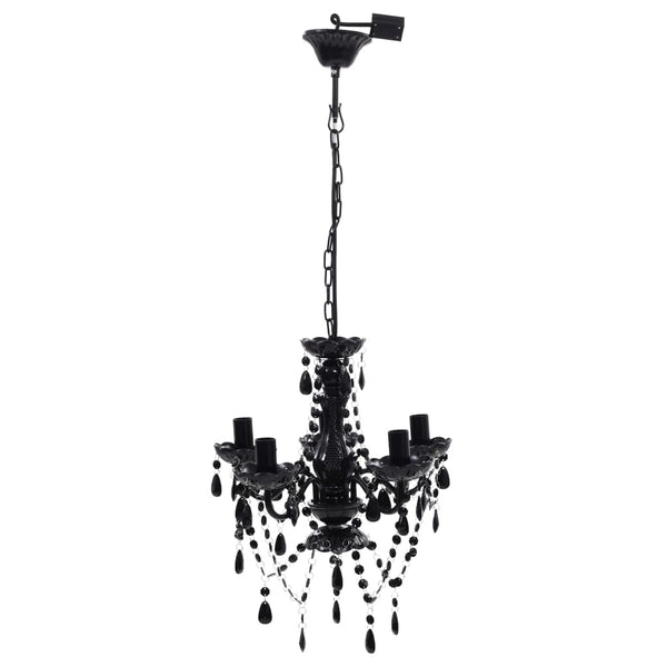 vidaXL Chandelier 5 Bulbs Black