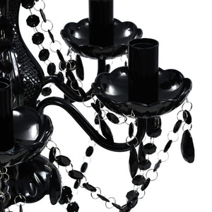 vidaXL Chandelier 5 Bulbs Black