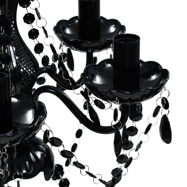 vidaXL Chandelier 5 Bulbs Black