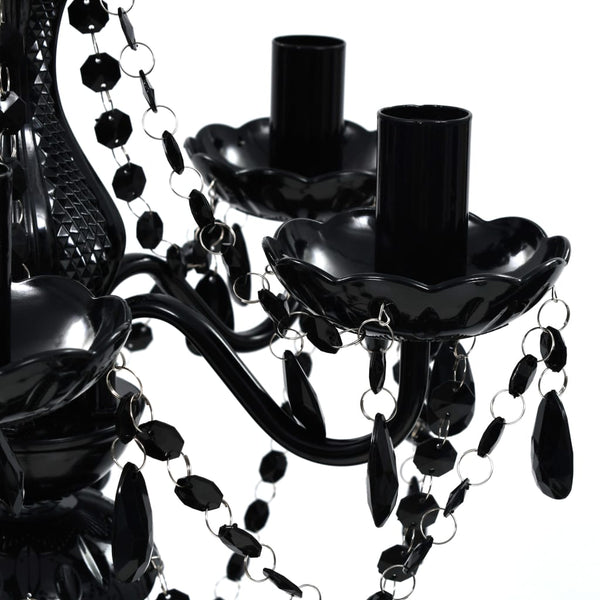 vidaXL Chandelier 5 Bulbs Black