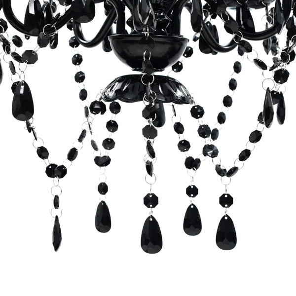 vidaXL Chandelier 5 Bulbs Black