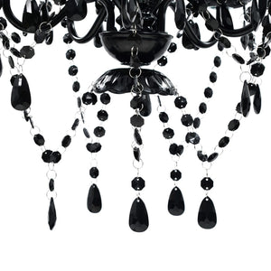 vidaXL Chandelier 5 Bulbs Black