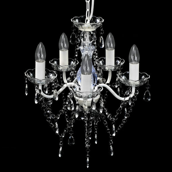 vidaXL Chandelier with 5 Lights Transparent